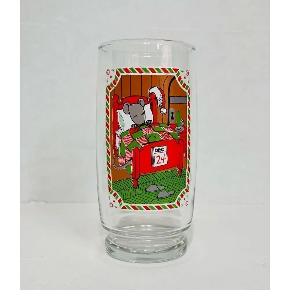 Vintage Pepsi Holiday Drinking Glass Twas The Night Before Christmas